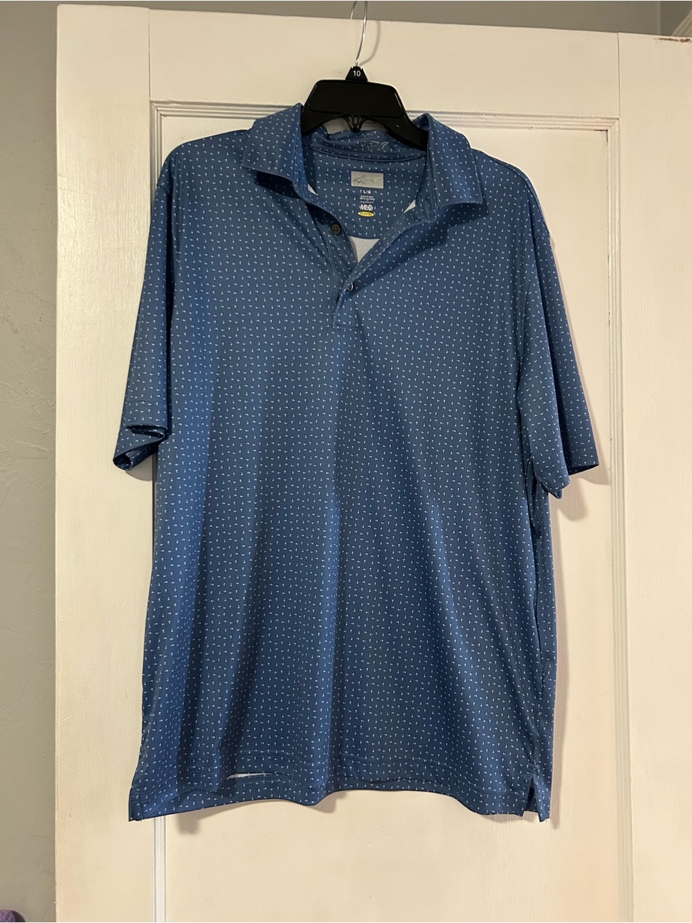 Greg Norman Collection Blue Micro-Dot Polo